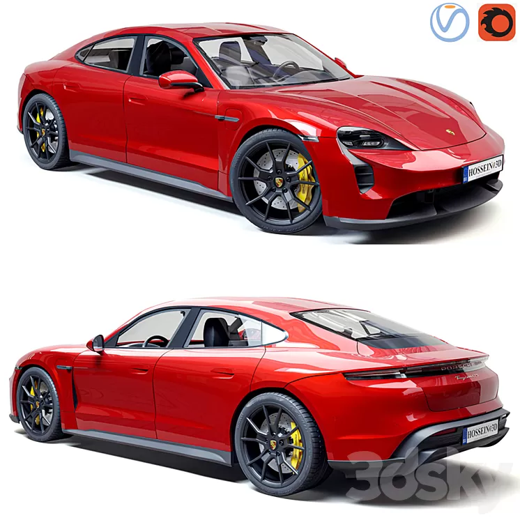 Porsche Taycan GTS 2022 3D Model Free