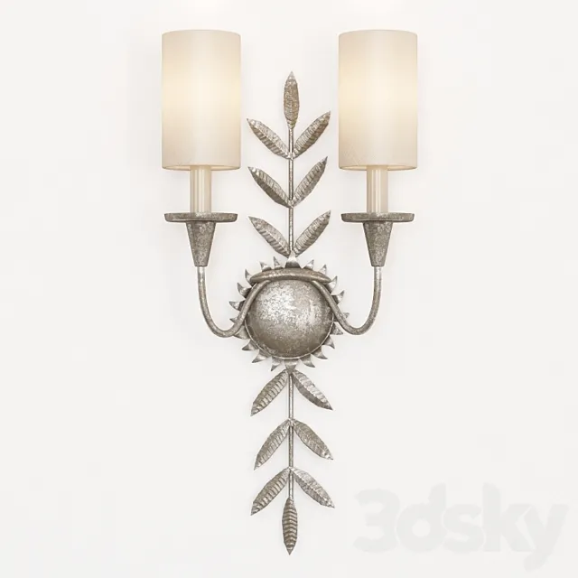Porta Romana Beatrice Wall Light - Venetian Gold _ Silver 3D Model