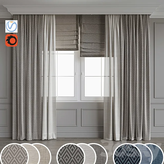 Portiere in a modern stele 8 3D Model