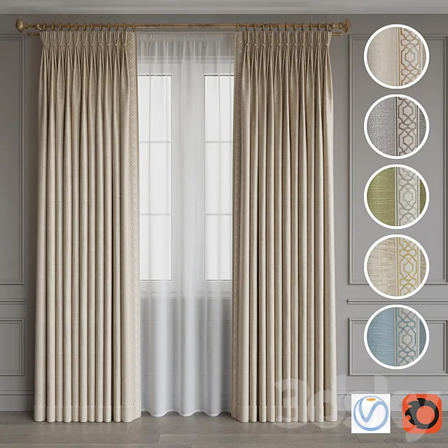 Portiere with braid 1 3DModel