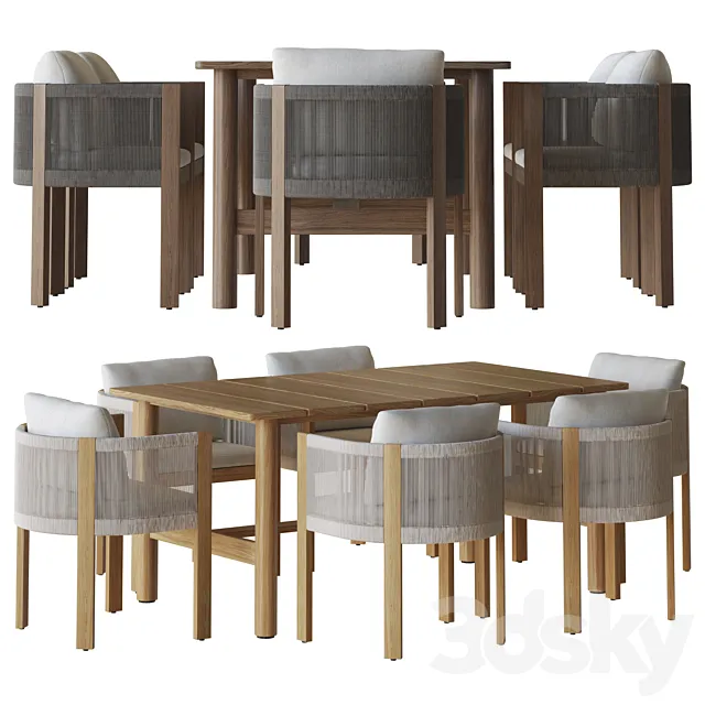 porto outdoor dining chair by west elm 3D Model