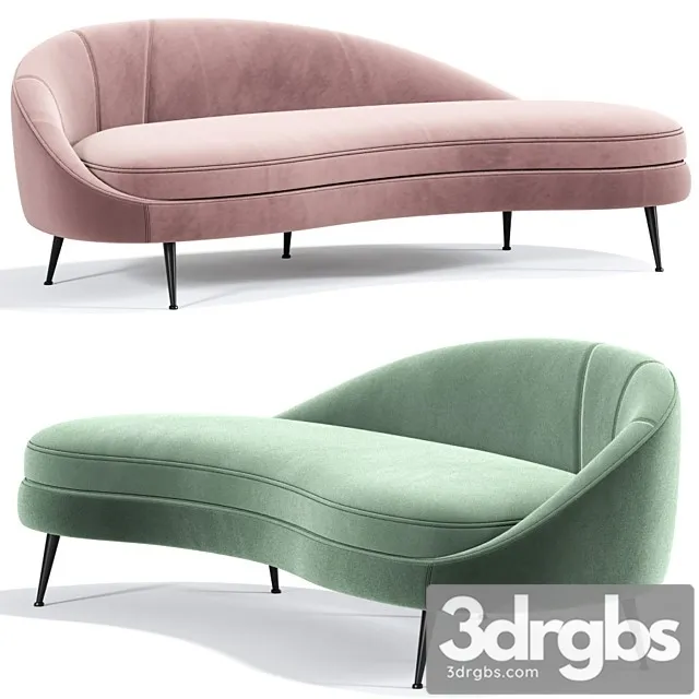 Porto Sand Curved Sofa 3D Model Free