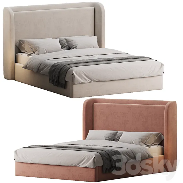 Porto Stylish Club Bed 3D Model