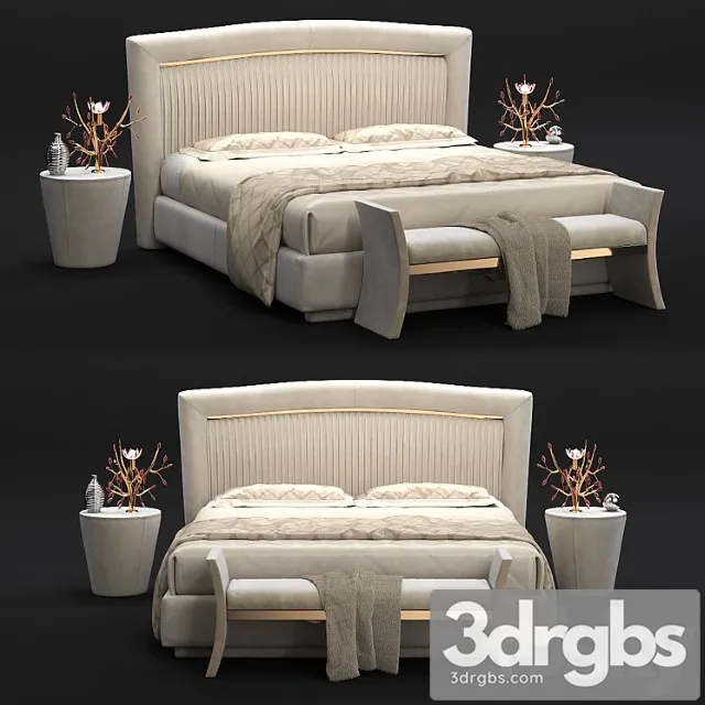Portofino Pleated Bed And Richard Couch 3D Model Free