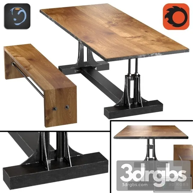Post Industrial Table 3D Model Free