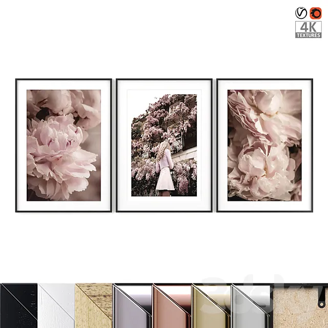 Poster Set "Blooming Peony" 3DModel
