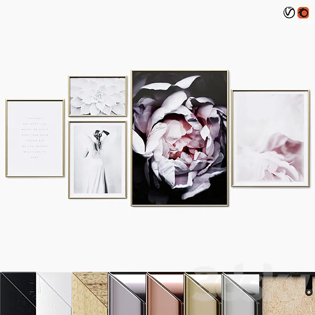 Poster Set "Garden Flower" 3D Model