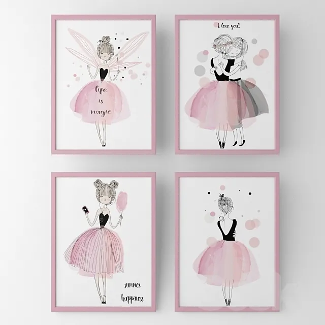 Posters for children fairy girls 3DModel