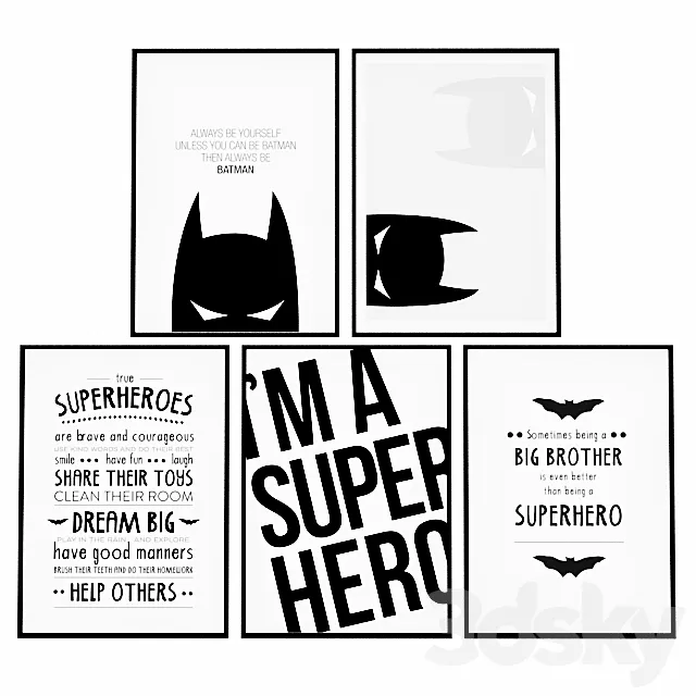 Posters for the children's room - Batman superhero. Free Download