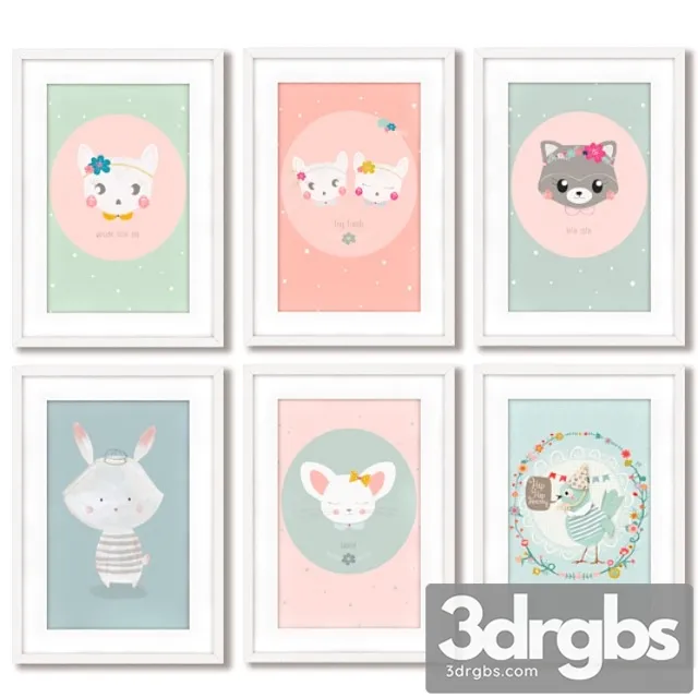 Posters For The Decoration Of The Children 3D Model Free