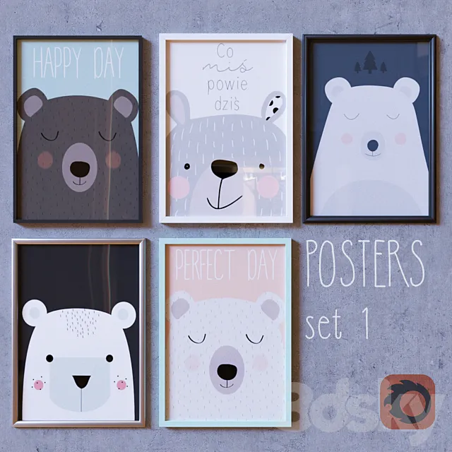 Posters set 1 3D Model
