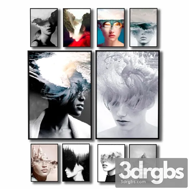 Posters with hallucinations by antonio mora. 3D Model Free