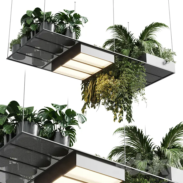 pot light - pendant plant light hanging 10 3DModel