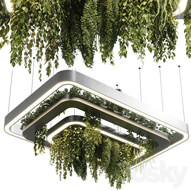 pot light pendant plant light hanging 11 3DModel