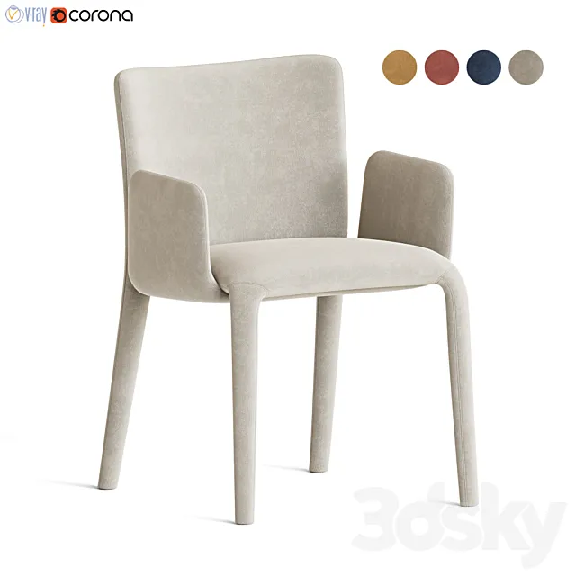 Potocco Lars Dining Chair 3D Model