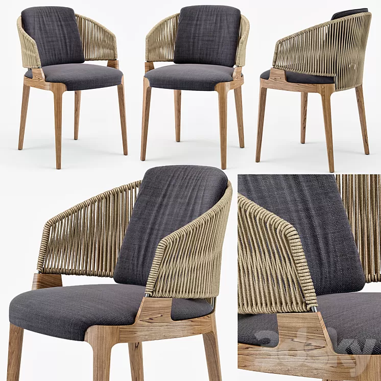 Potocco Velis hand weaved armchair 3D Model