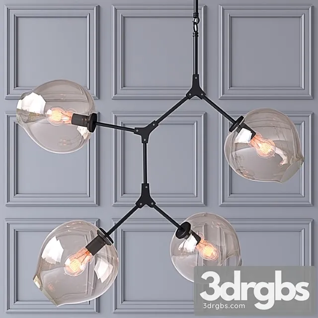 Potolochnyi Svetilnik Branching Bubbles 4 Lampy 3D Model Free