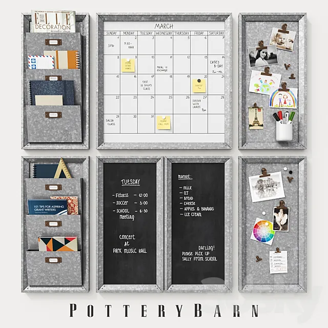 Pottery Barn _ Galvanized modular wall 3D Model