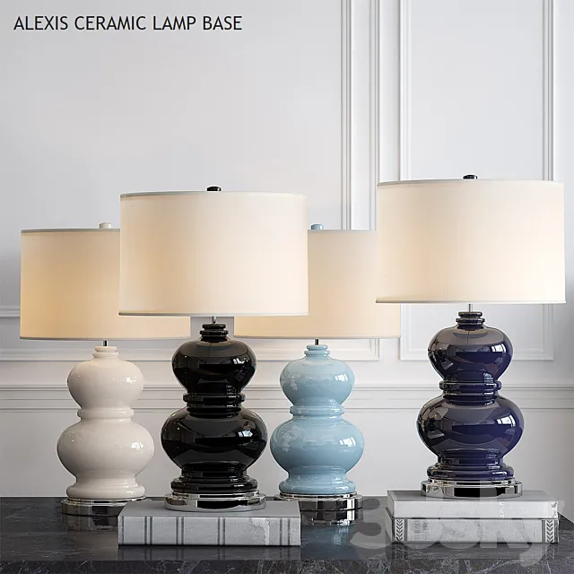 Pottery barn ALEXIS CERAMIC LAMP BASE 3D Model