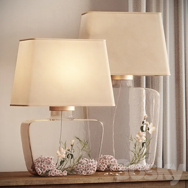 Pottery Barn \ Atrium Glass Table Lamp 3D Model