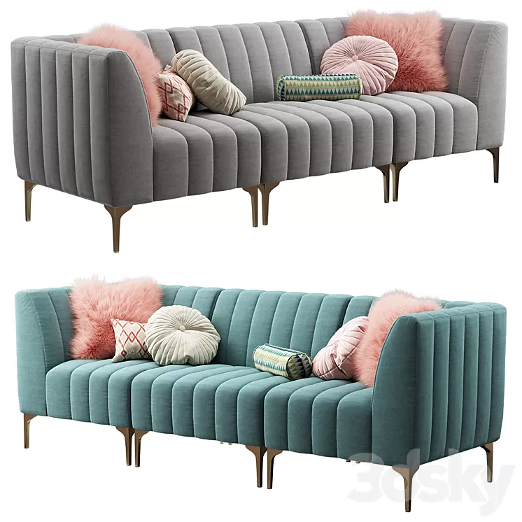 Pottery Barn / Avalon sofa fabric (3-seater) 3D Model