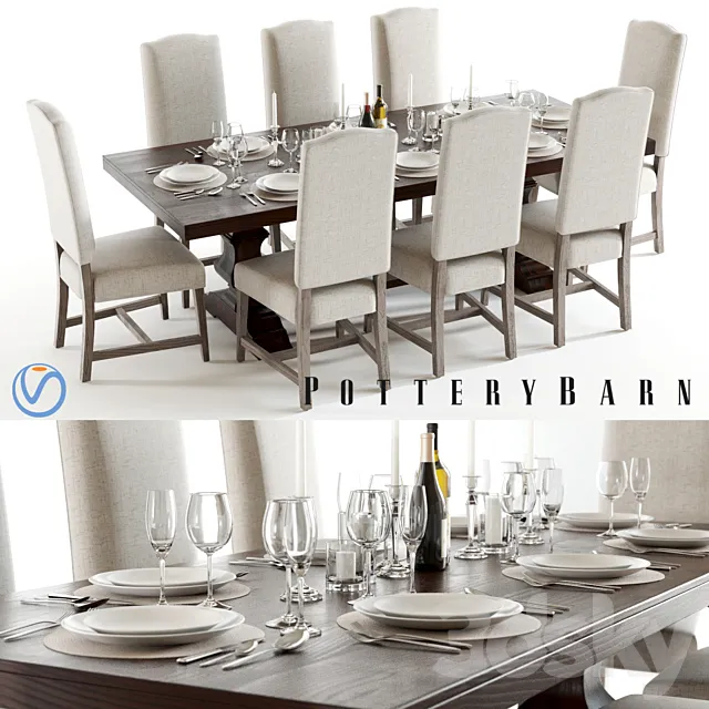 Pottery Barn Banks and Ashton 1 3DModel