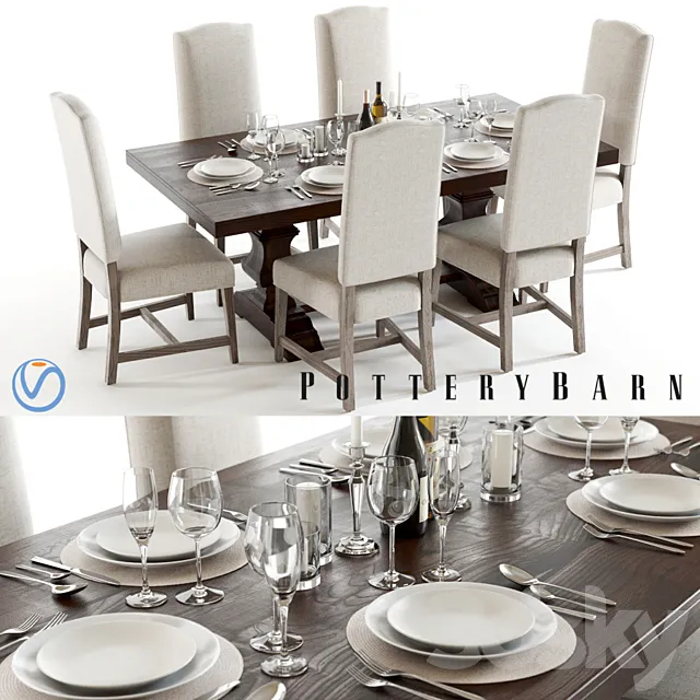 Pottery Barn Banks and Ashton 2 3DModel