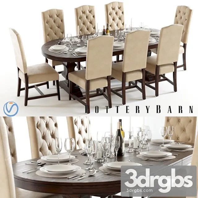 Pottery barn banks and ashton 3 2 3D Model Free