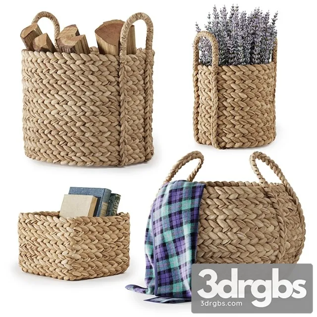 Pottery Barn Beachcomber Baskets 01 3D Model Download