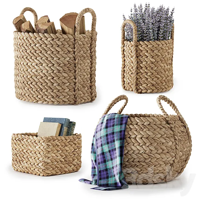 Pottery Barn Beachcomber Baskets 01 3DModel