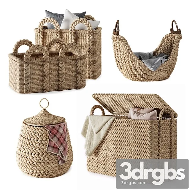 Pottery barn beachcomber baskets 02 3D Model Free