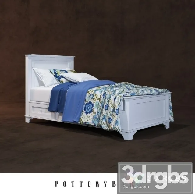 Pottery Barn Bed 3D Model Free