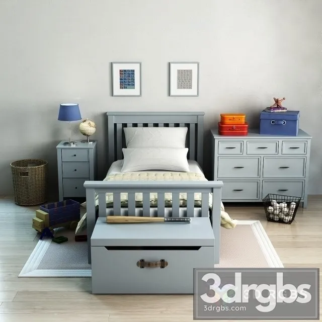 Pottery Barn Bed Elliott 3D Model Free