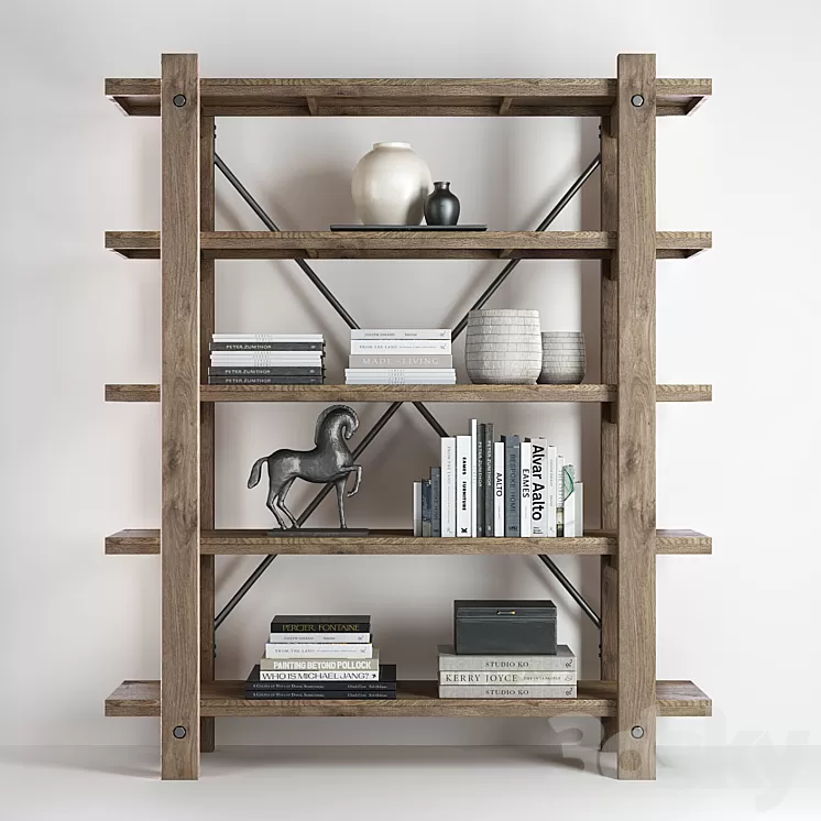 Pottery barn BENCHWRIGHT ETAGERE BOOKCASE 3D Model