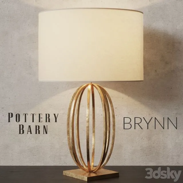Pottery Barn BRYNN Brass Table Lamp 3D Model