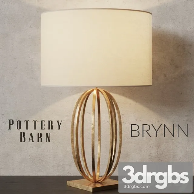 Pottery Barn Brynn Brass Table Lamp 3D Model Free