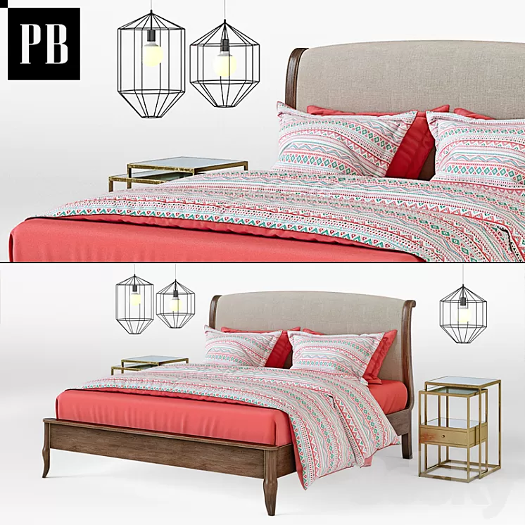POTTERY BARN Calistoga Bed 3D Model