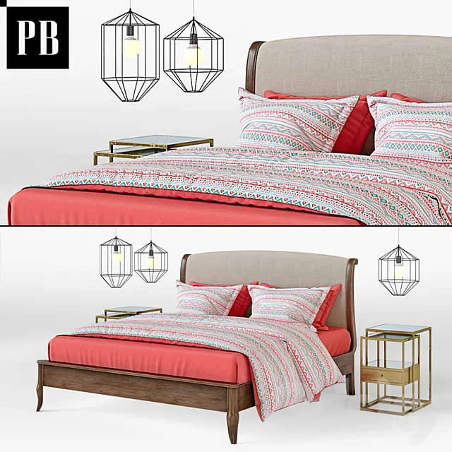 POTTERY BARN Calistoga Bed 3DModel