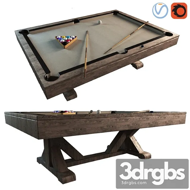 Pottery barn charleston pool table 3D Model Free