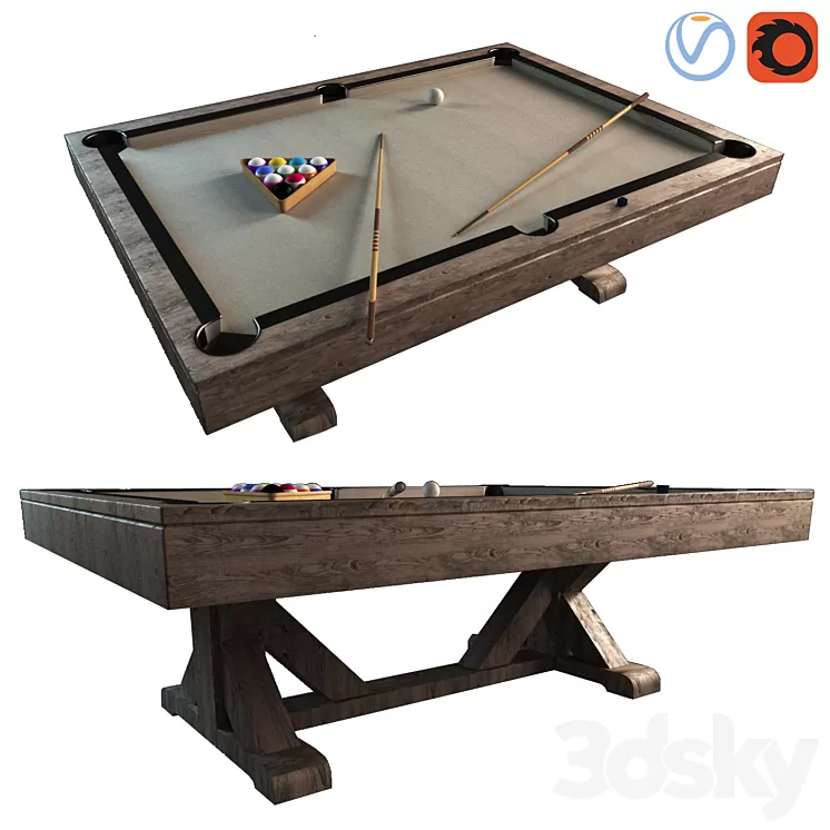 Pottery Barn Charleston Pool Table 3D Model