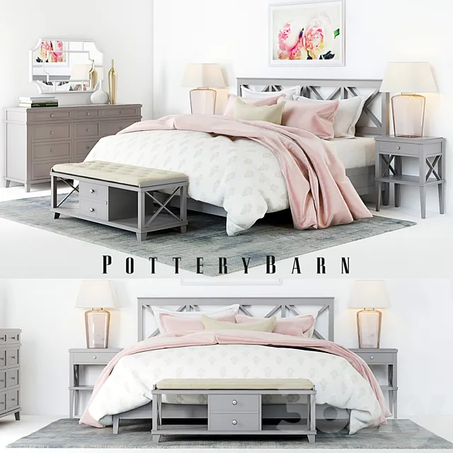 Pottery Barn Clara Lattice Bed set 1 Free Download