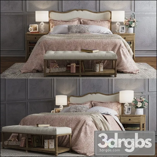 Pottery Barn Claremont bed 3D Model Free