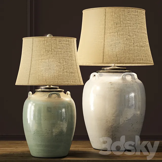 Pottery Barn | Courtney Ceramic Table Lamps 3D Model