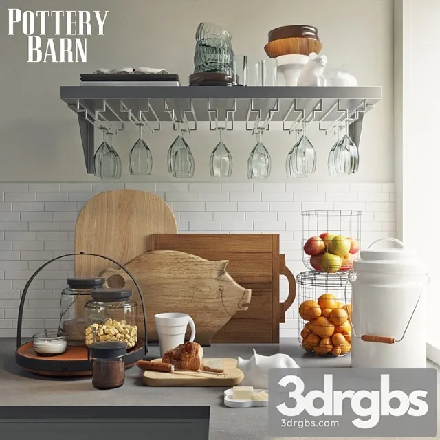 Pottery barn cucina cafe station 3D Model Free