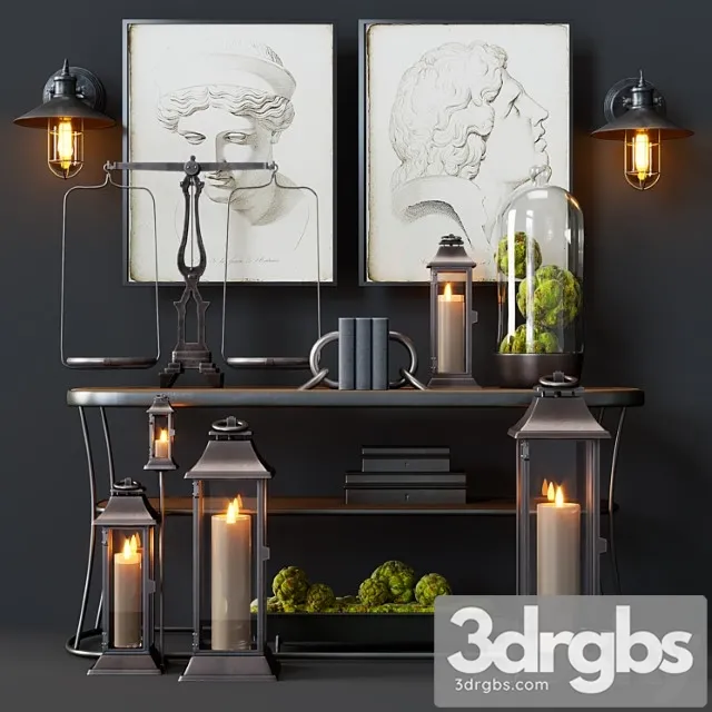 Pottery Barn Decorative Set 2 3D Model Free