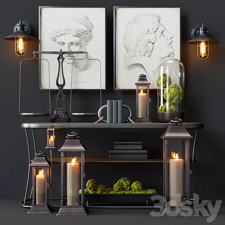 Pottery Barn Decorative Set 3D Model