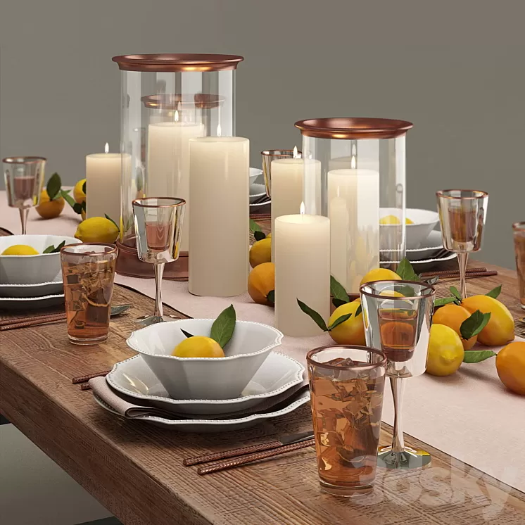 Pottery Barn Dinner Set 3D Model