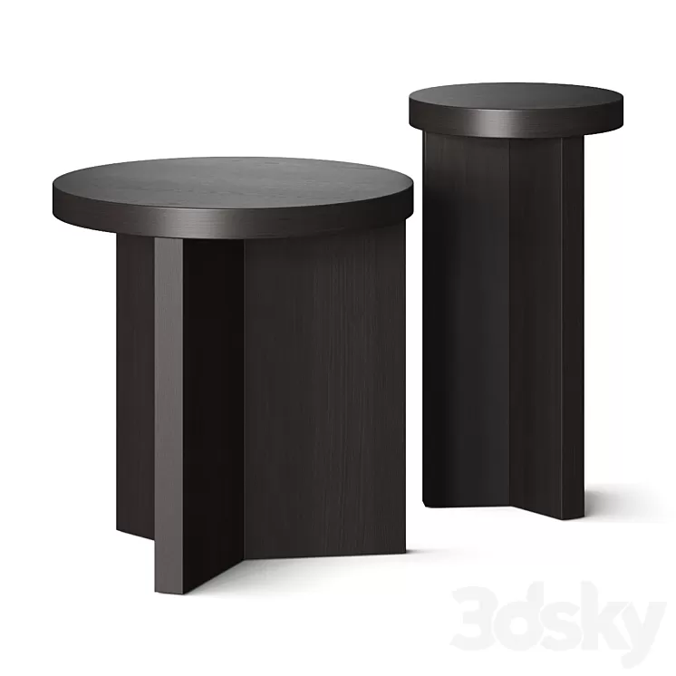 Pottery Barn Folsom Side Tables 3D Model Free