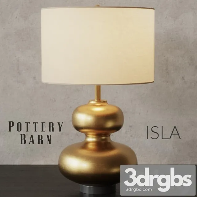 Pottery Barn Isla Curvy Brass Table Lamp 3D Model Free