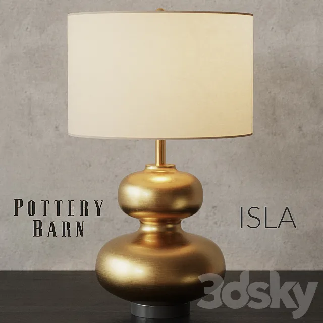 Pottery Barn ISLA CURVY Brass Table Lamp 3D Model
